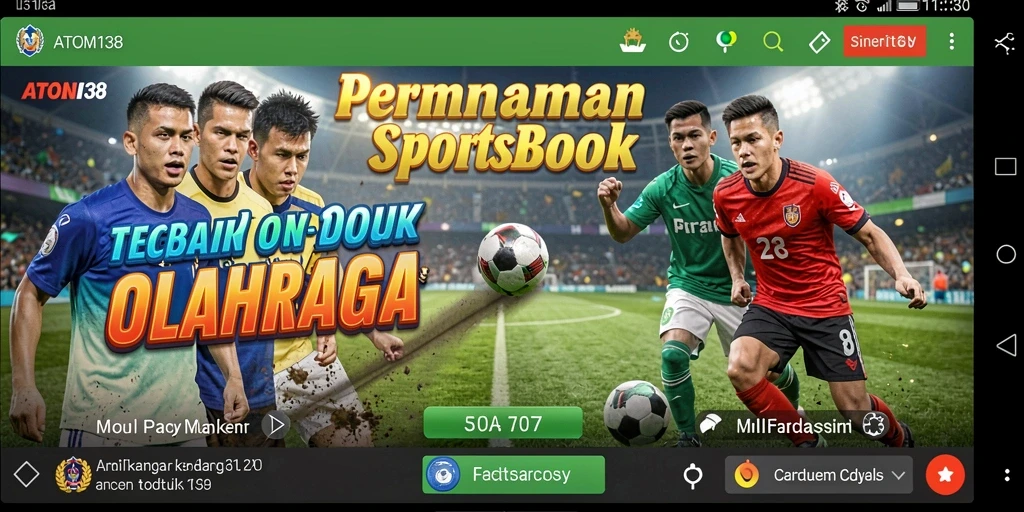 Tampilan gameplay ATOM138 saat memasang taruhan olahraga.