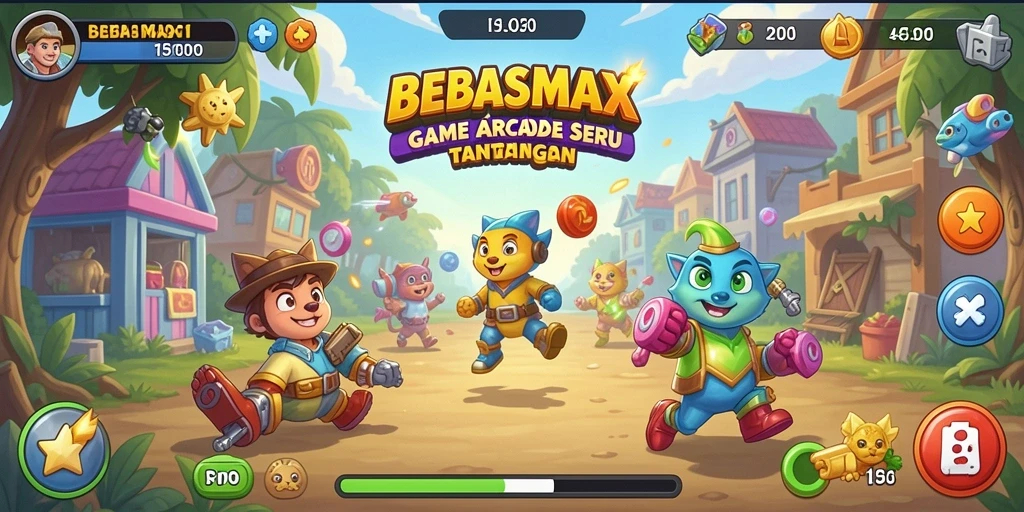 Tampilan gameplay seru dengan level menantang di BEBASMAX.