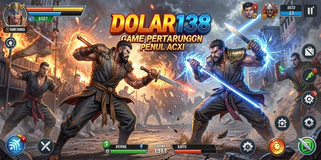 Screenshot DOLAR138 menampilkan aksi pertarungan yang intens.