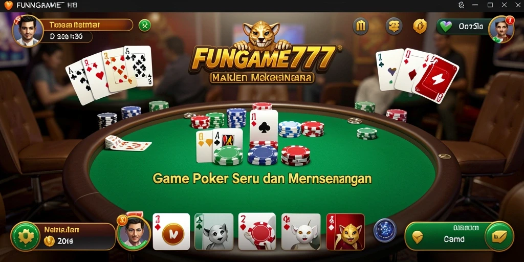 Tangkapan layar gameplay poker FUNGAME777 yang seru dan interaktif.