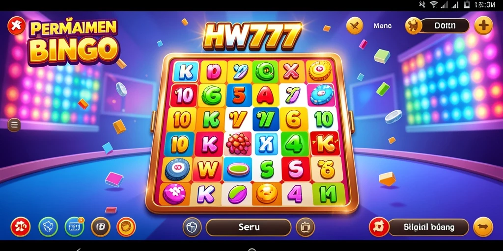 Screenshot gameplay HW777 menampilkan keseruan bermain Bingo.