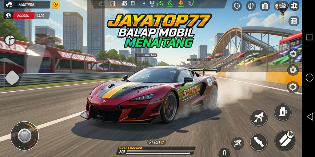 Gameplay seru dan mendebarkan di JAYATOP77 saat balapan.