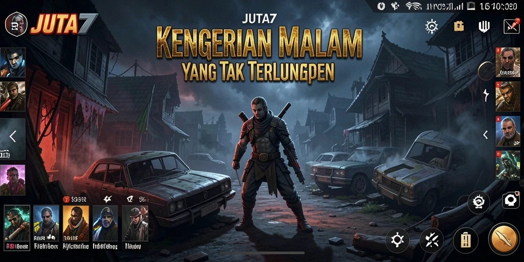 Tampilan gameplay menakutkan dari JUTA7 yang penuh dengan misteri.