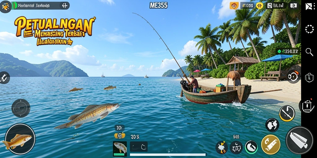 Gameplay seru di ME355 dengan pengalaman memancing yang realistis.