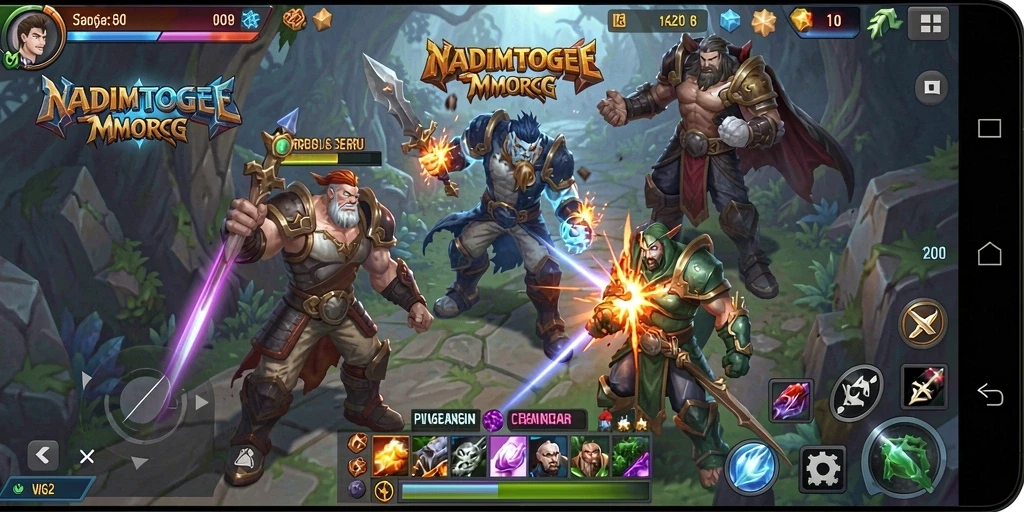 Screenshot menampilkan aksi seru dalam gameplay MMORPG.