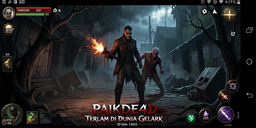 Tampilan gameplay dari PAKDE4D yang mencekam dan menyeramkan.