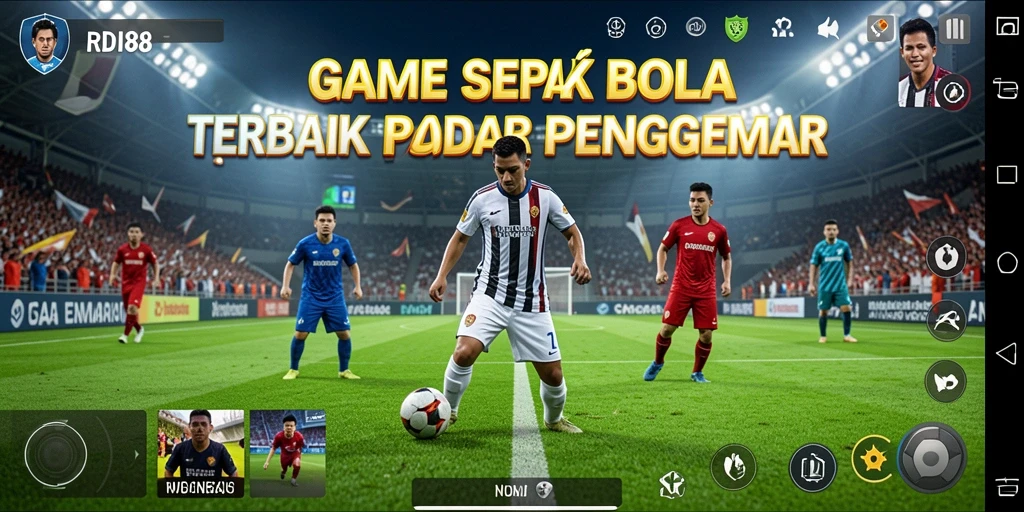 Screenshot gameplay RDI88 yang menunjukkan serunya permainan sepak bola.
