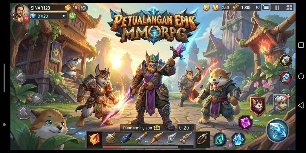 Tampilan gameplay SINAR123 yang menggambarkan petualangan seru dalam dunia MMORPG.