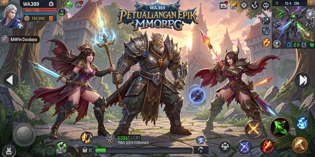 Screenshot gameplay WA369 menampilkan aksi seru dalam dunia MMORPG.