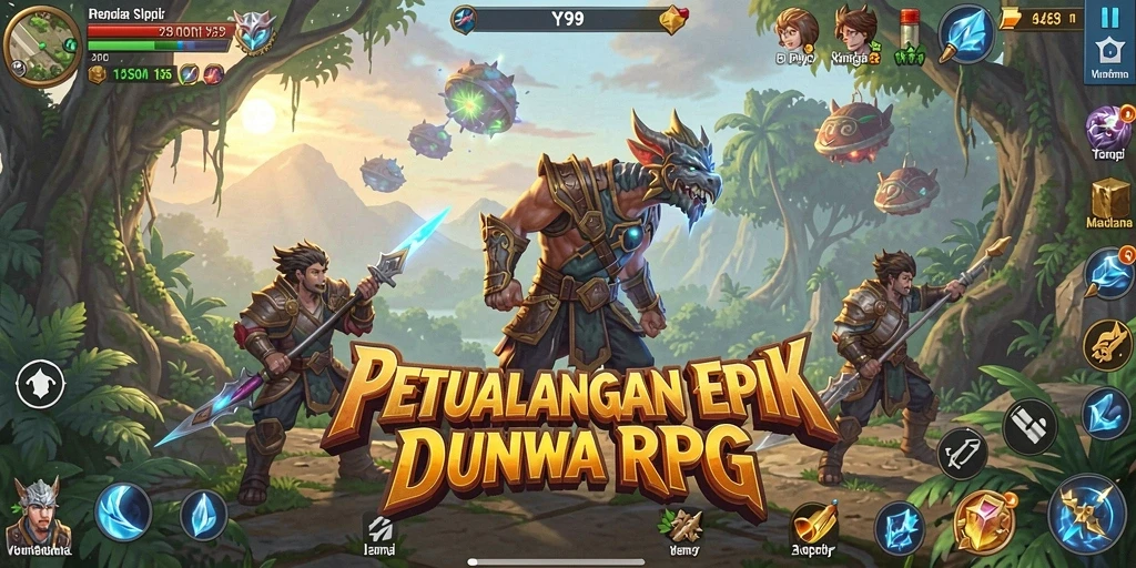 Screenshot gameplay Y89 yang menampilkan petualangan seru dalam RPG.